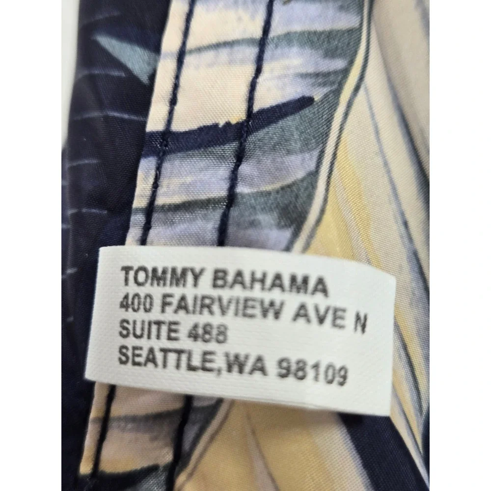 Tommy Bahama Reversible Puffer Vest Blue Herringbone Tropical Floral  XL‎ Layer